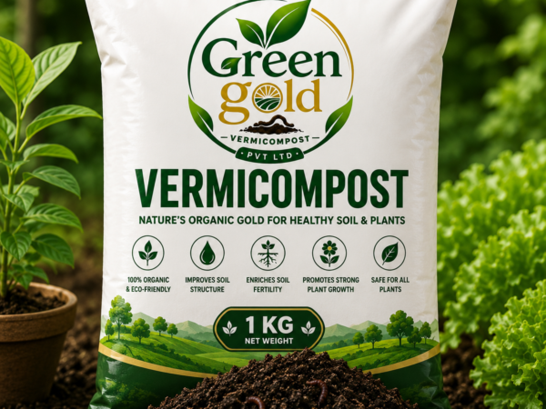 Green Gold Vermicompost 1 KG – Premium Organic Compost for Healthy Plant Growth