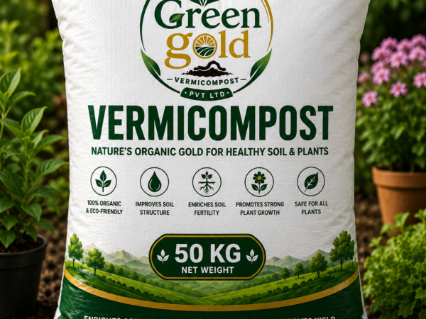 Green Gold Vermicompost 50 KG – Premium Organic Compost for Commercial Farming & Bulk Agricultural Use